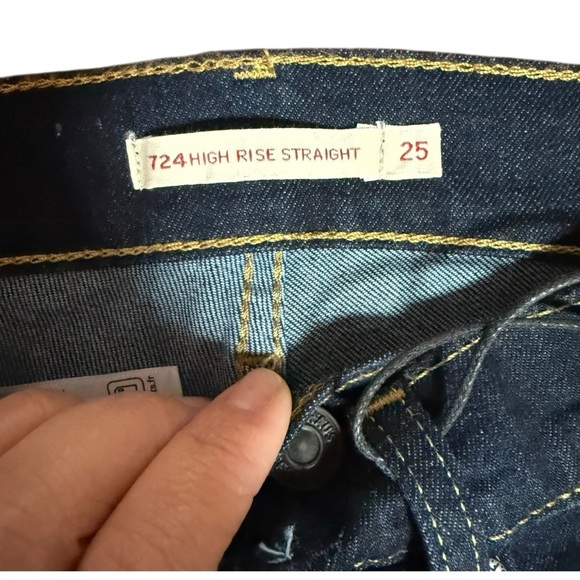 NWT Levi’s Strauss 724 High Rise Straight Jeans Dark Wash Size 25x28 - Picture 4 of 12